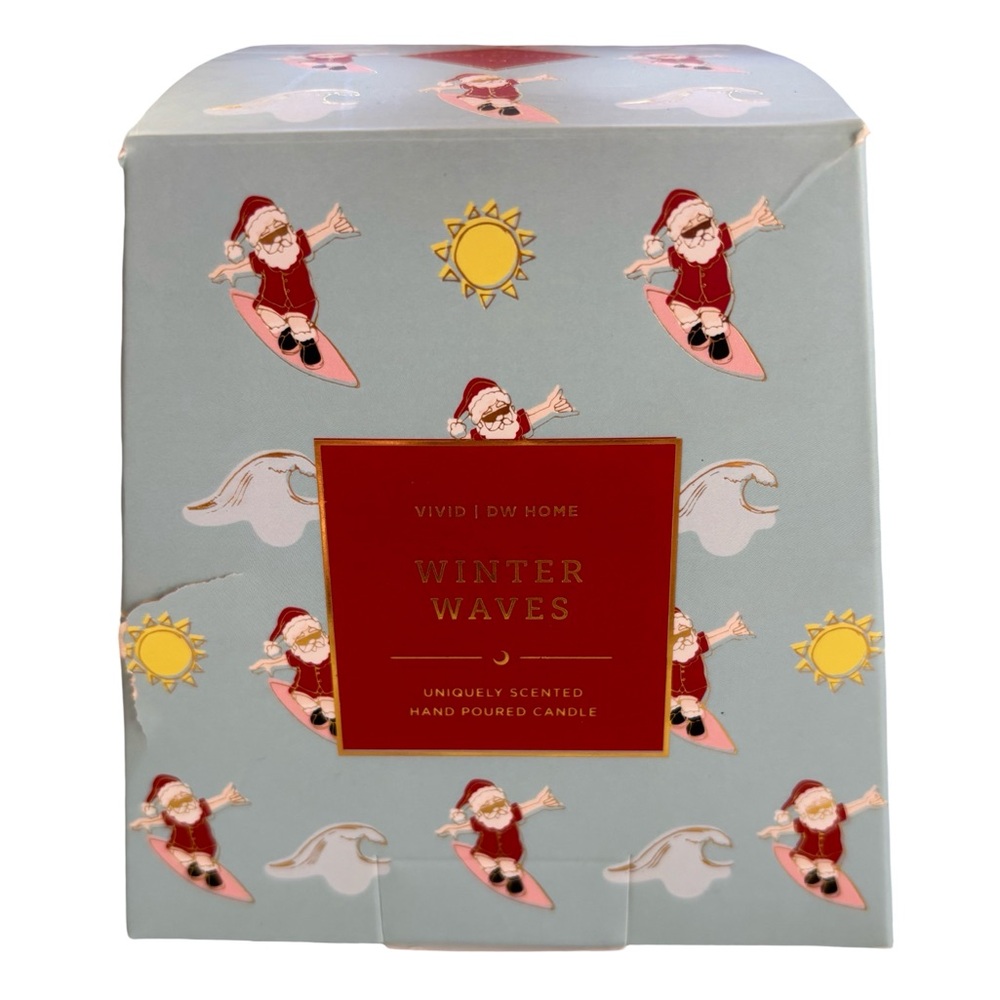 DW Home Winter Waves‎ Candle Surfing Santa Hand Poured Holiday Candle